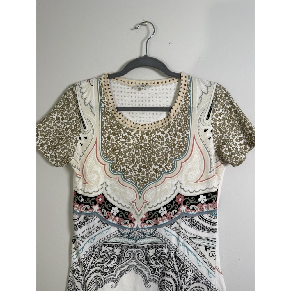 ETRO Women's 46 Print T Shirt Mini Dress Italy‎ Shift Cotton Luxury Designer - Picture 3 of 7